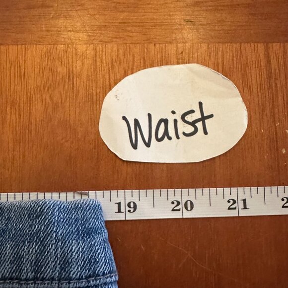 Denim & Co NWT midi denim skirt size XL blue pull on pockets stretch waist - Picture 5 of 6